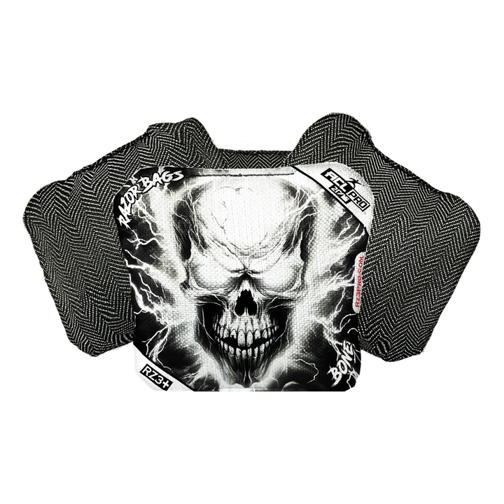 Bone | Skull Lighting Strike | ACL PRO Razor Cornhole Bags