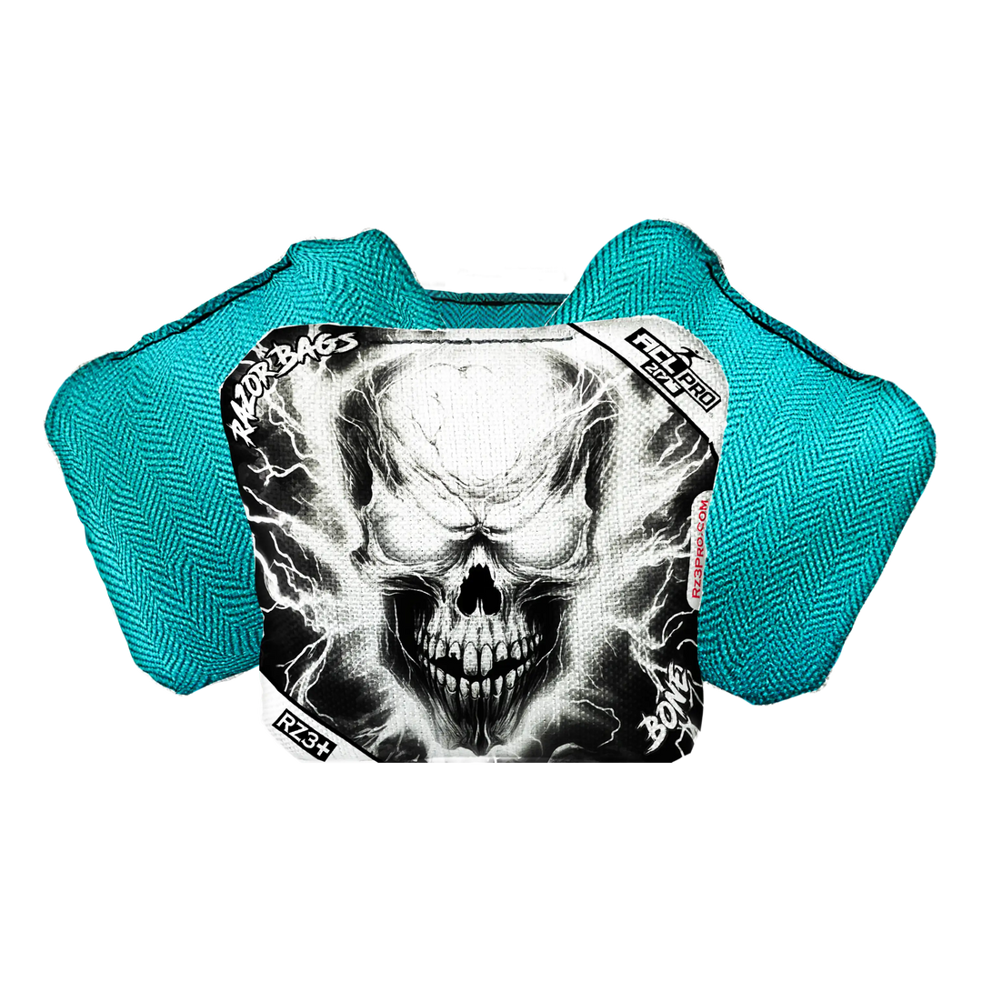 Bone | Skull Lighting Strike | ACL PRO Razor Cornhole Bags