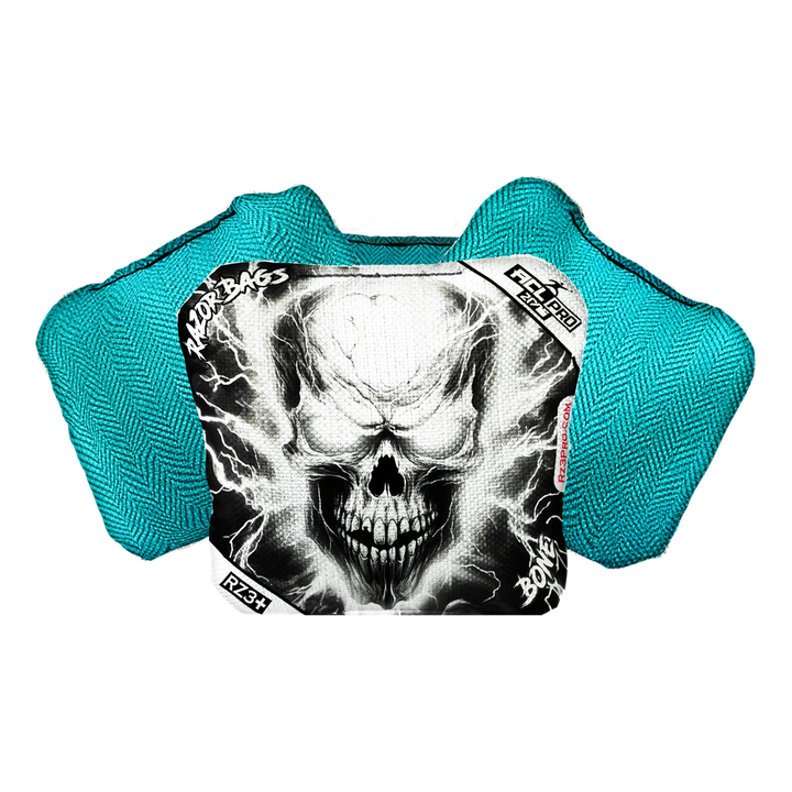 Bone | Skull Lighting Strike | ACL PRO Razor Cornhole Bags