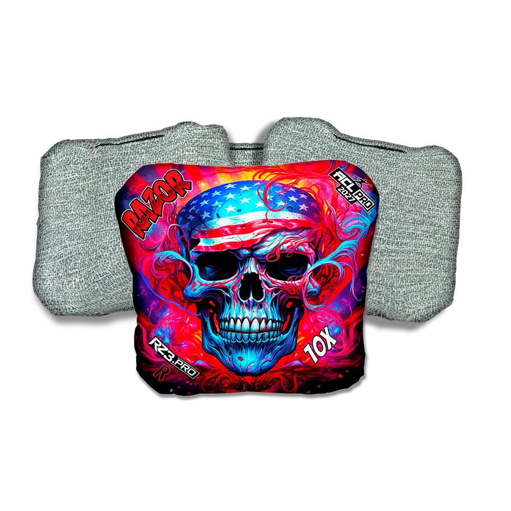 10 X PRO Skull Merica Light Back Cornhole Bags