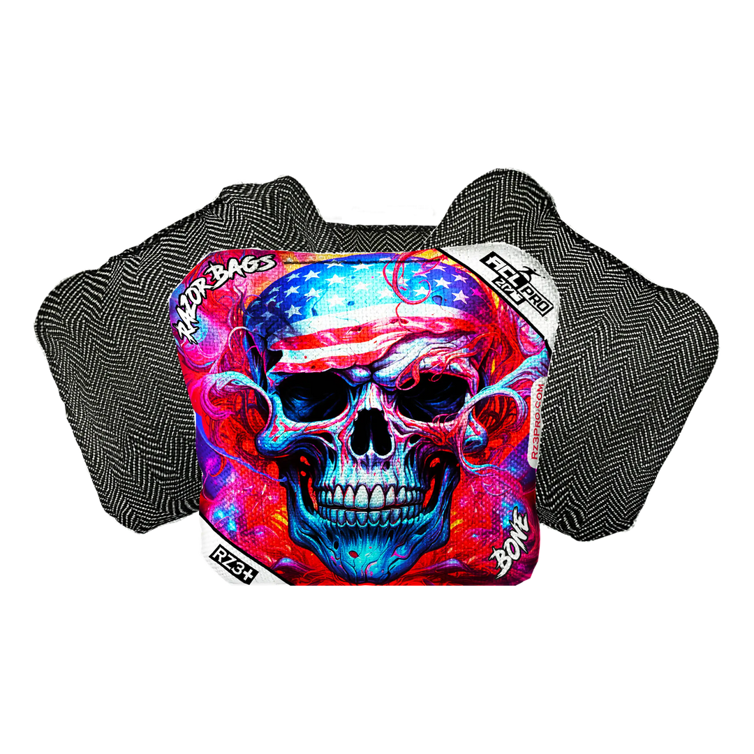 Bone | Skull Merica | ACL PRO Razor Cornhole Bags