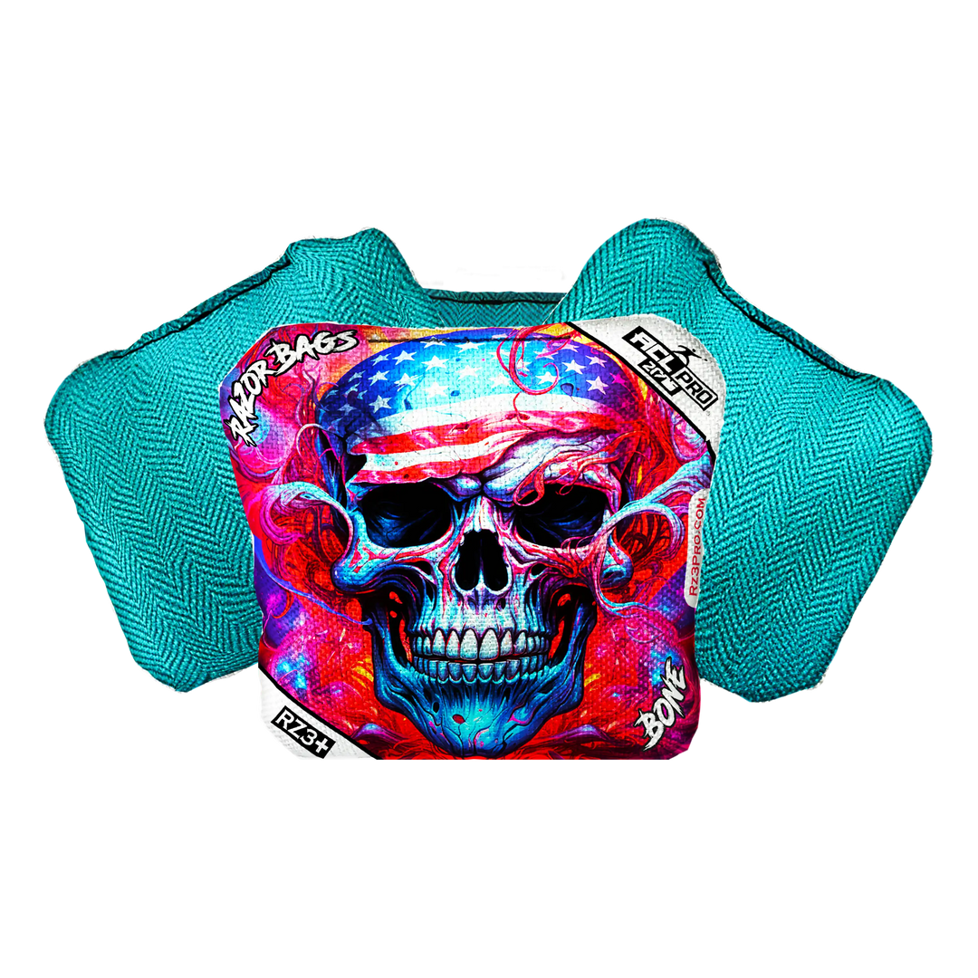 Bone | Skull Merica | ACL PRO Razor Cornhole Bags