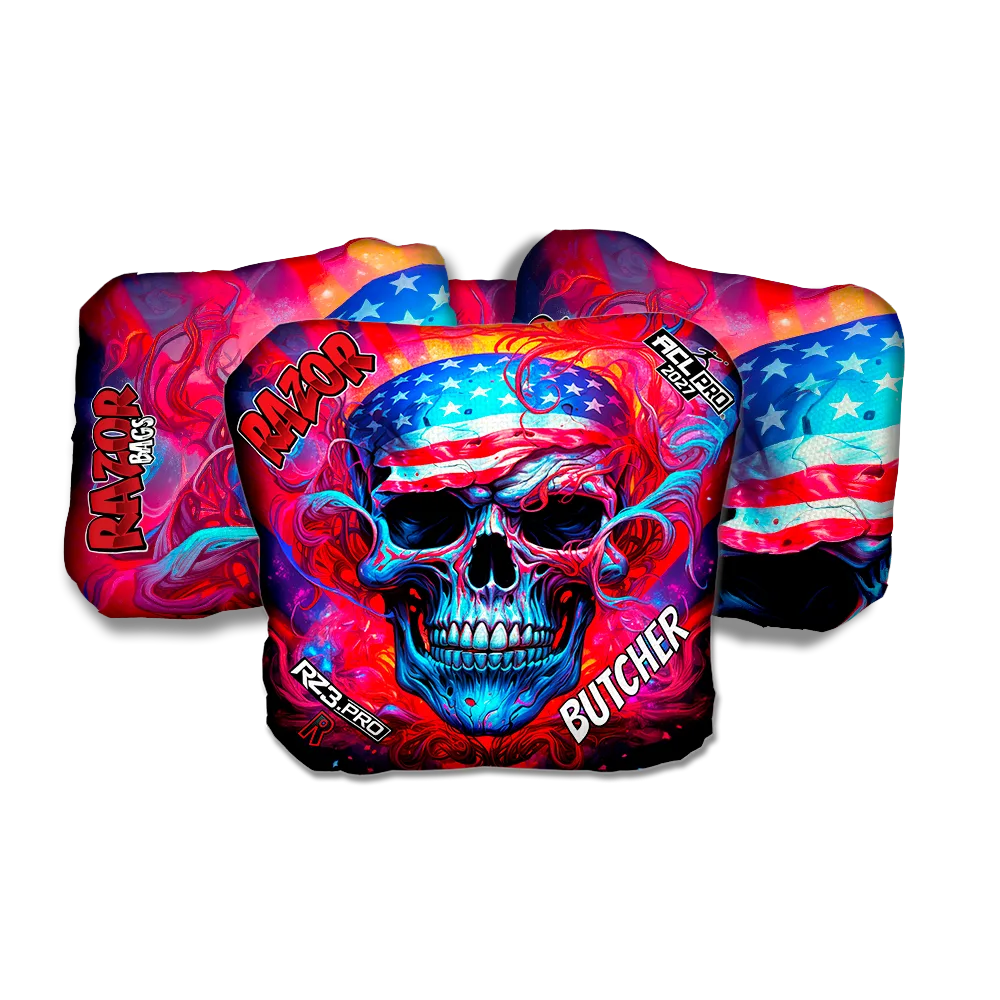 Butcher PRO Skull Merica Cornhole Bags