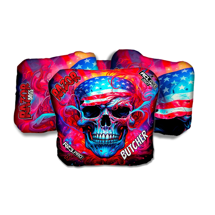 Butcher PRO Skull Merica Cornhole Bags