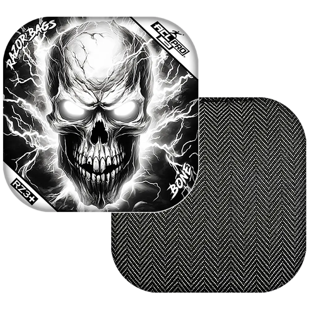 Bone | Skull Lighting Strike | ACL PRO Razor Cornhole Bags