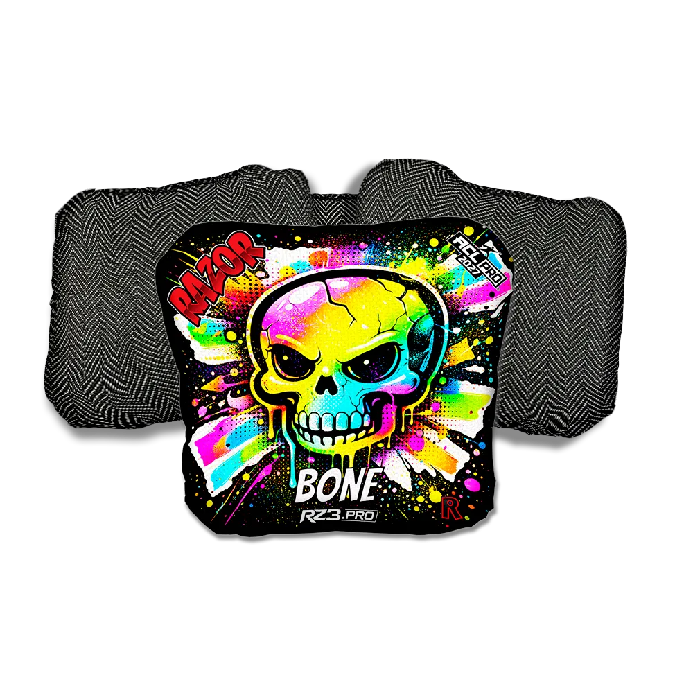 Bone PRO Skull SP Black Back Cornhole Bags