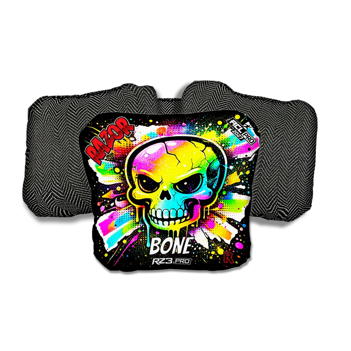 Bone PRO Skull SP Black Back Cornhole Bags