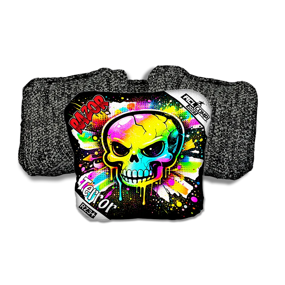 Terror COMP Skull SP Black Back Cornhole Bags
