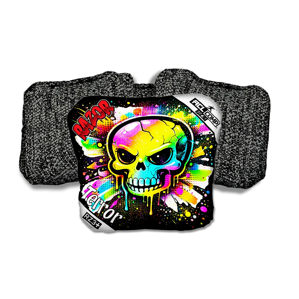 Terror COMP Skull SP Black Back Cornhole Bags