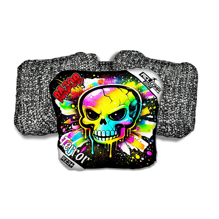 Terror COMP Skull SP Salt Pepper Back Cornhole Bags