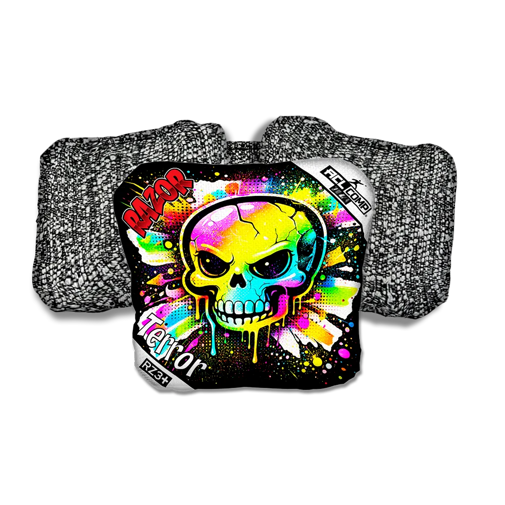 Terror COMP Skull SP Salt Pepper Back Cornhole Bags
