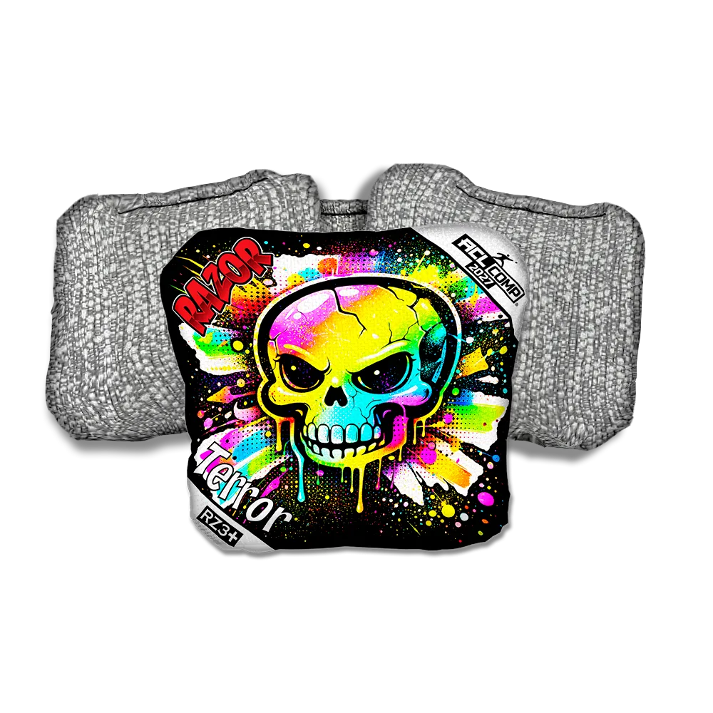 Terror COMP Skull SP Silver Back Cornhole Bags