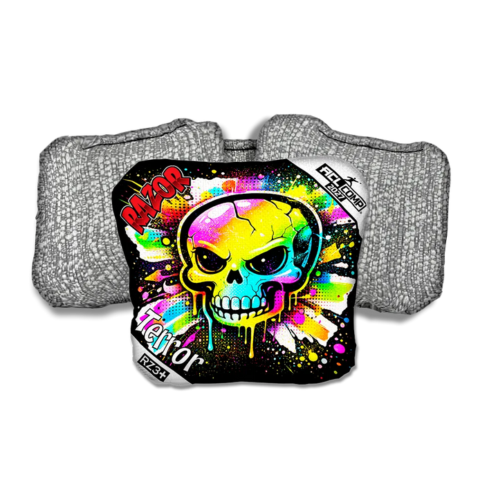 Terror COMP Skull SP Silver Back Cornhole Bags