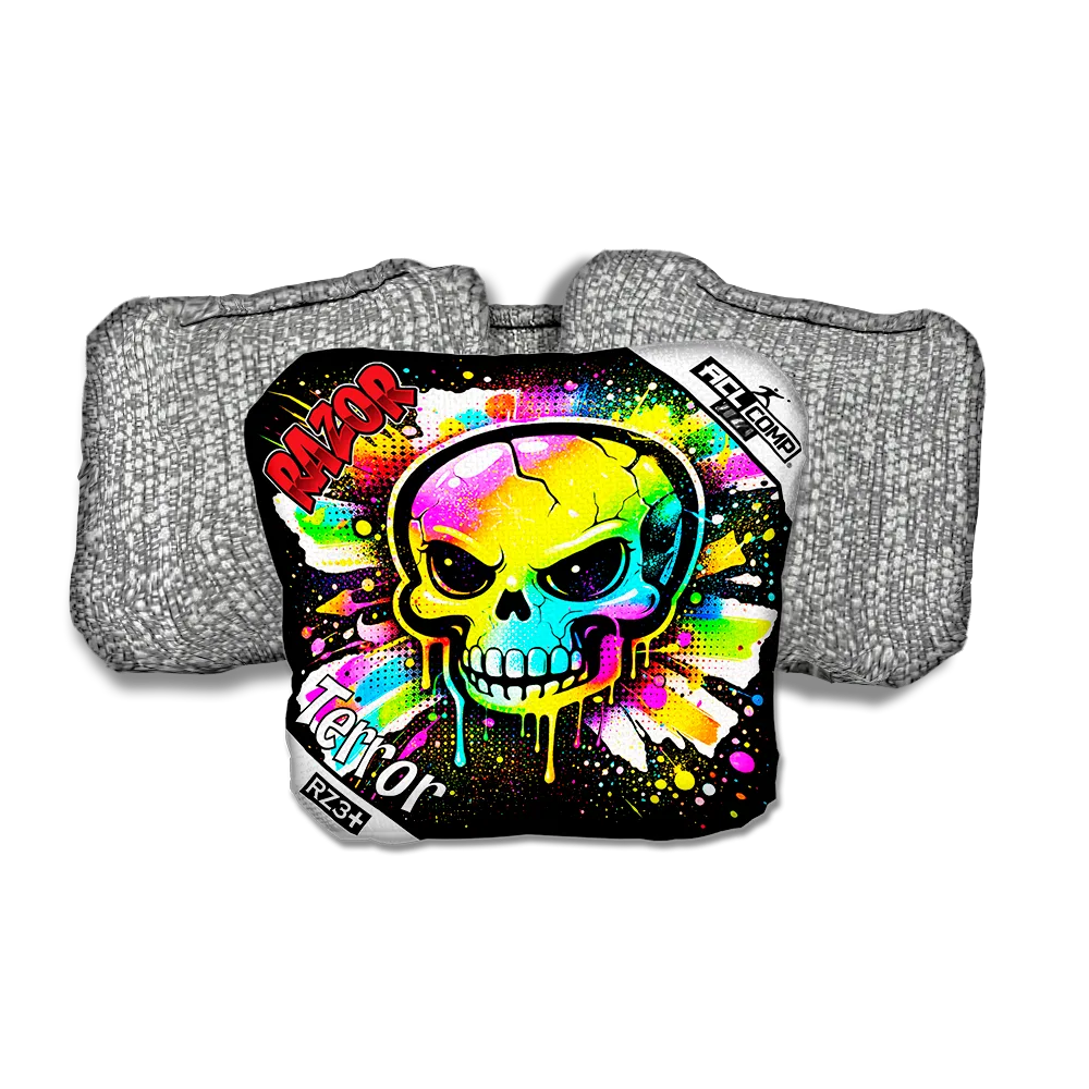 Terror COMP Skull SP Silver Back Cornhole Bags