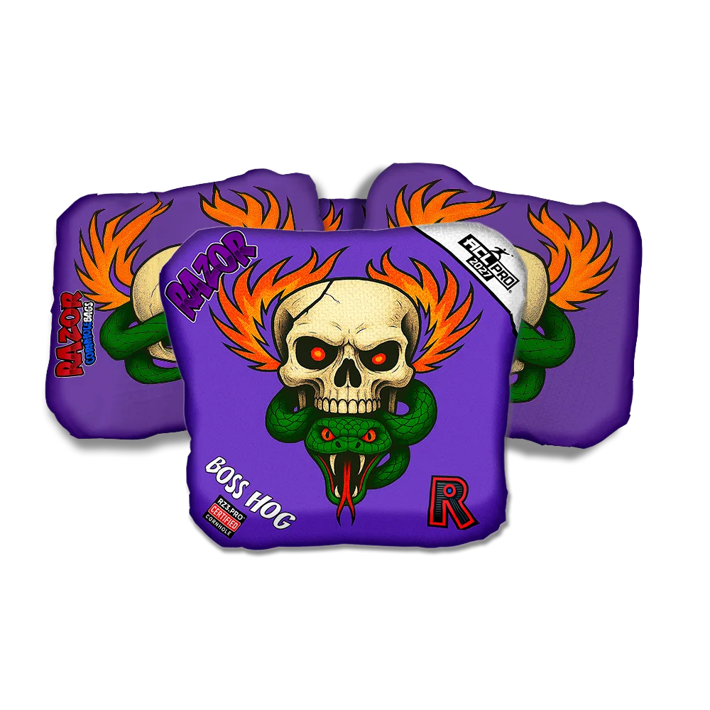 Boss Hog PRO Skull Fire Cornhole Bags