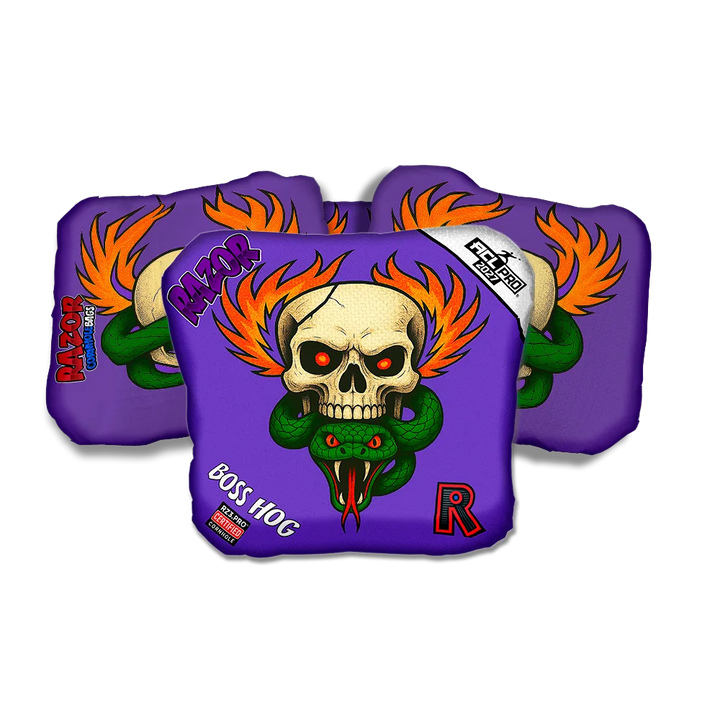 Boss Hog PRO Skull Fire Cornhole Bags