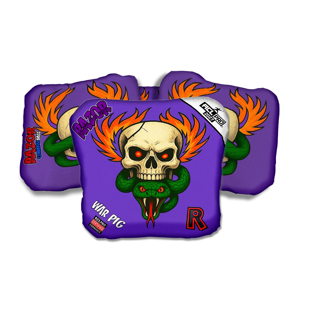 War Pig PRO Skull Fire Cornhole Bags