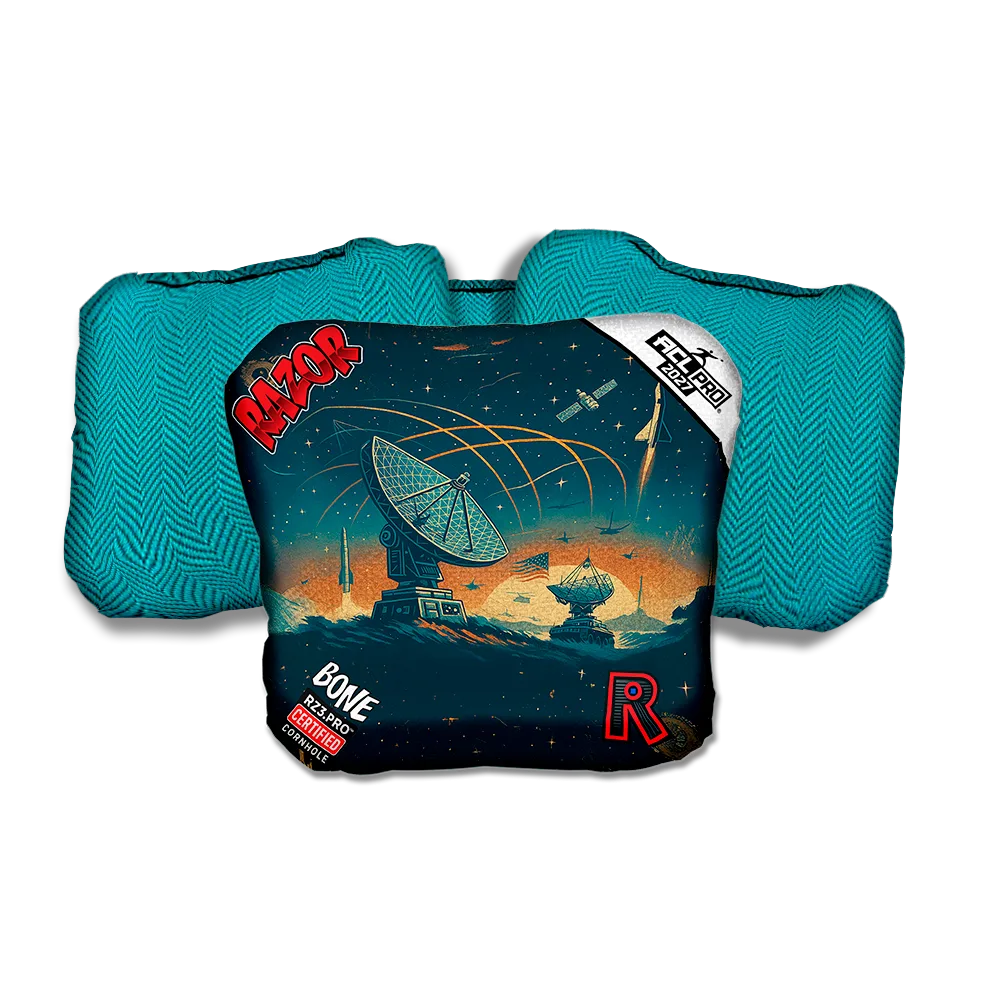Bone PRO Skywatch Teal Back Cornhole Bags
