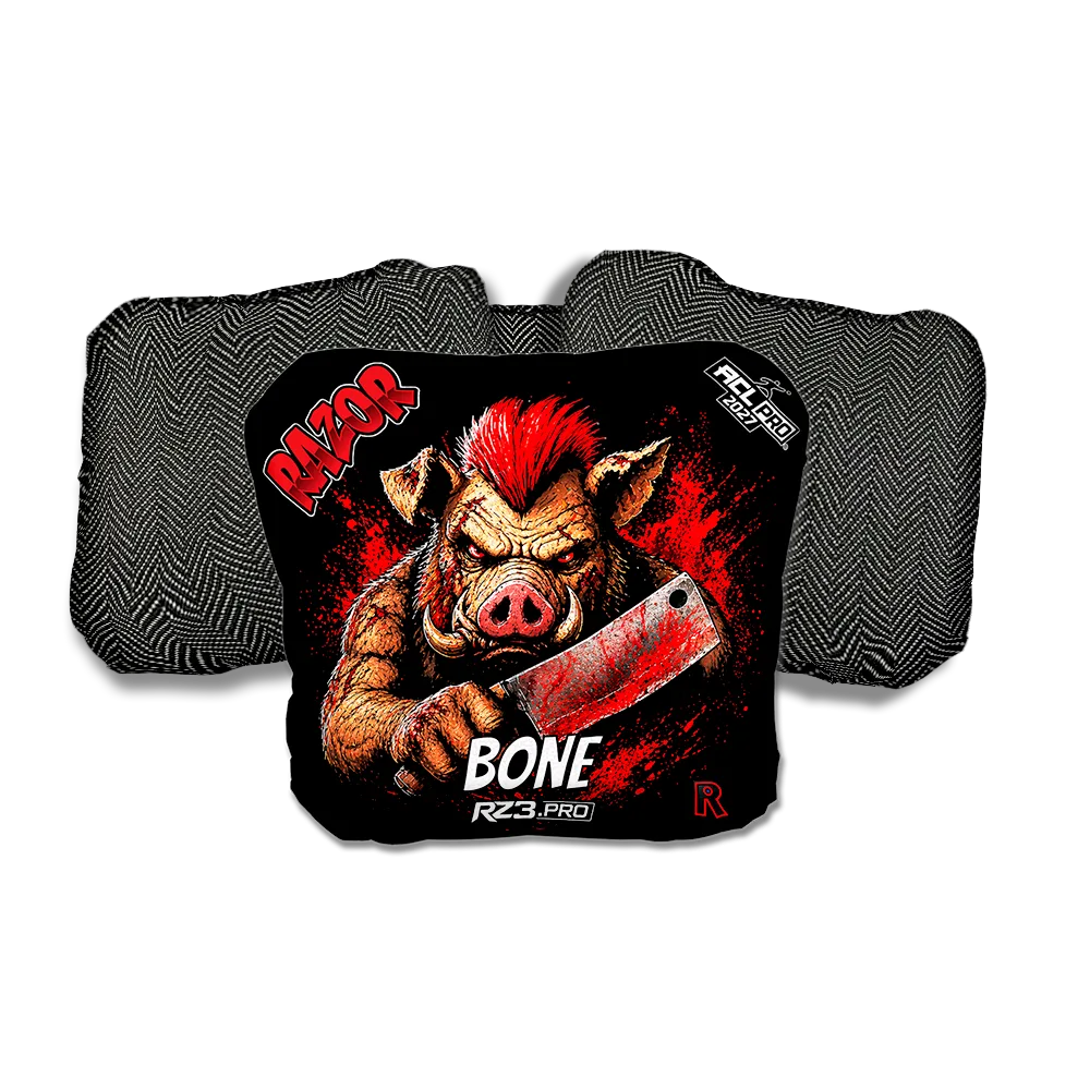 Bone PRO Slaughterhouse Black Back Cornhole Bags