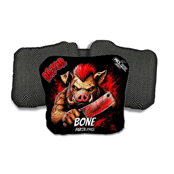 Bone PRO Slaughterhouse Black Back Cornhole Bags