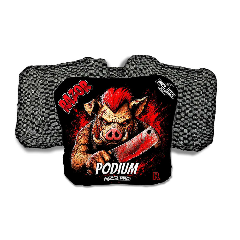 Podium PRO Slaughterhouse Black Back Cornhole Bags