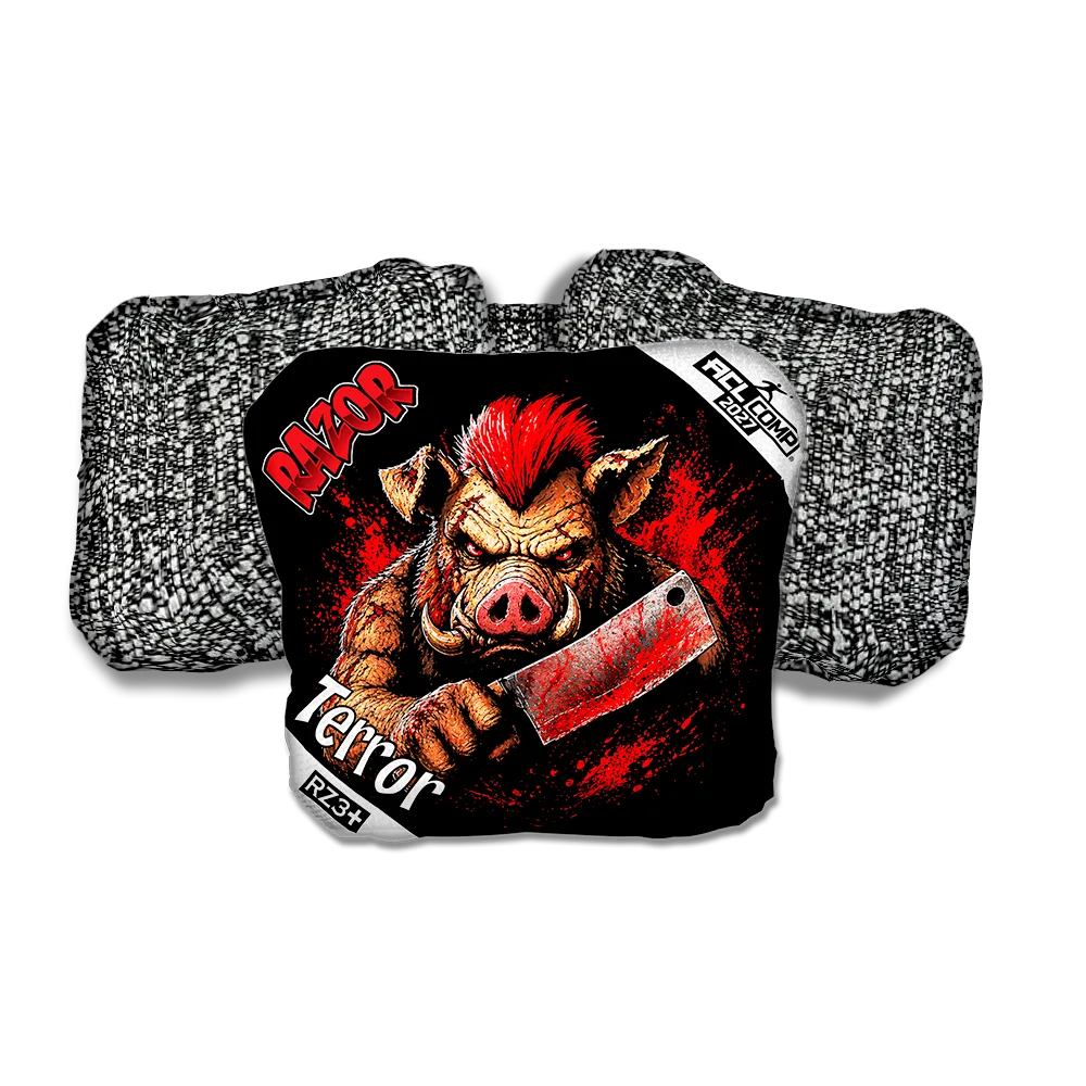 Terror COMP Slaughterhouse Salt Pepper Back Cornhole Bags