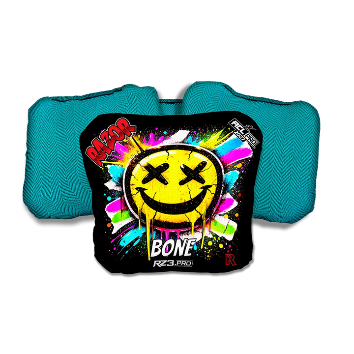 Bone PRO Smile SP Teal Back Cornhole Bags
