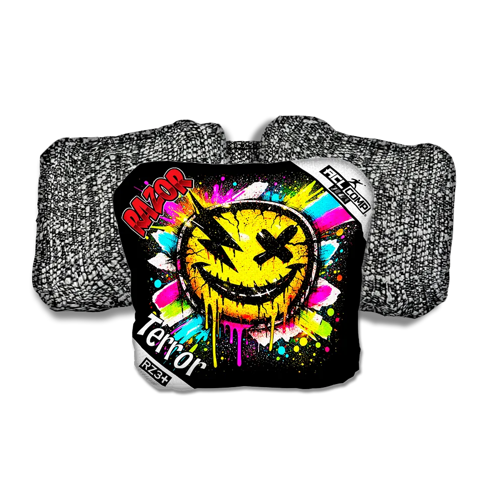 Terror COMP Smile SP Salt Pepper Back Cornhole Bags
