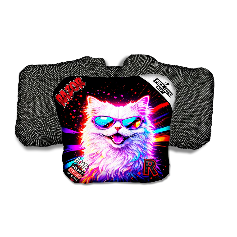 Bone PRO Snow Party Animals Black Back Cornhole Bags