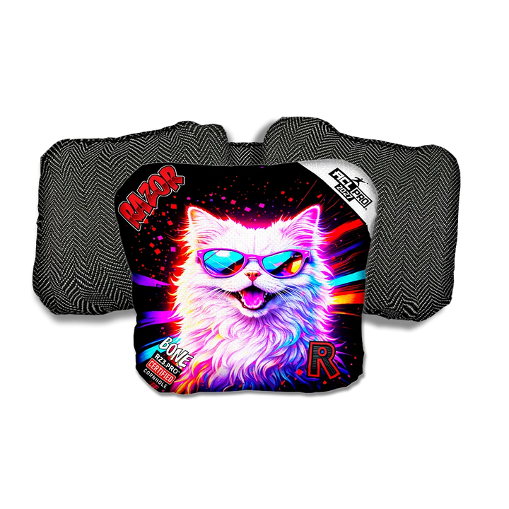 Bone PRO Snow Party Animals Black Back Cornhole Bags