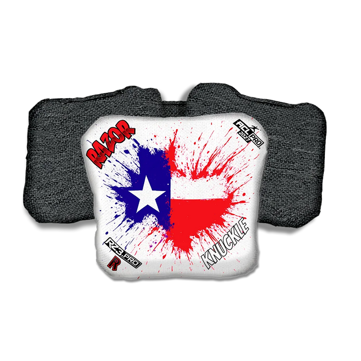 Knuckle PRO Splatter Texas Black Back Cornhole Bags