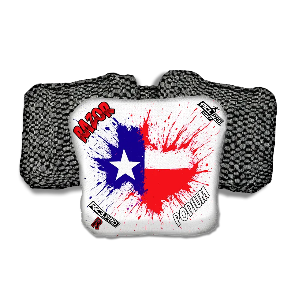 Podium PRO Splatter Texas Black Back Cornhole Bags
