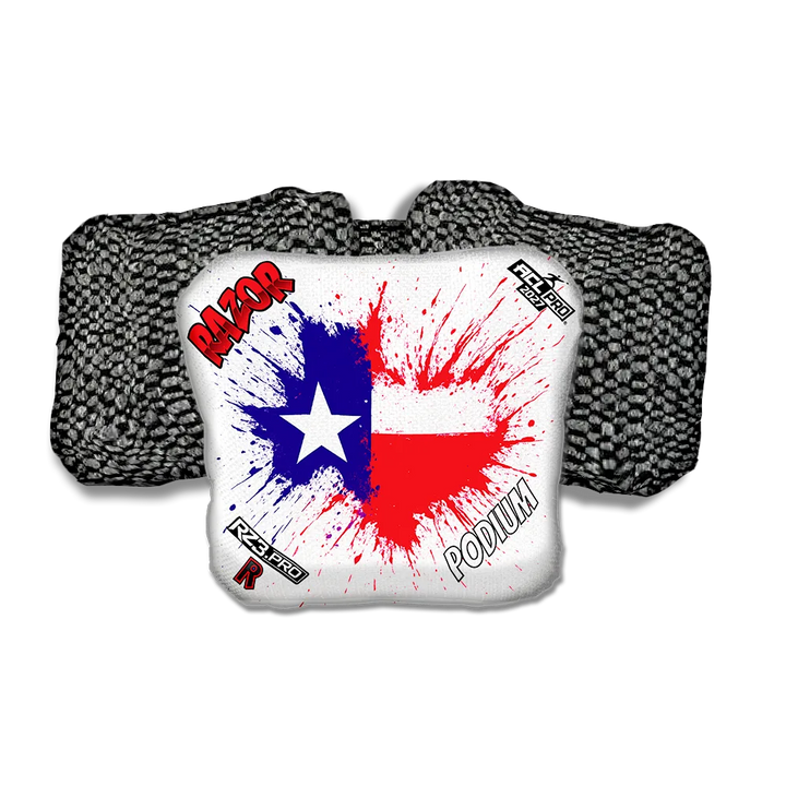 Podium PRO Splatter Texas Black Back Cornhole Bags