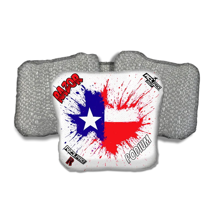 Podium PRO Splatter Texas Silver Back Cornhole Bags