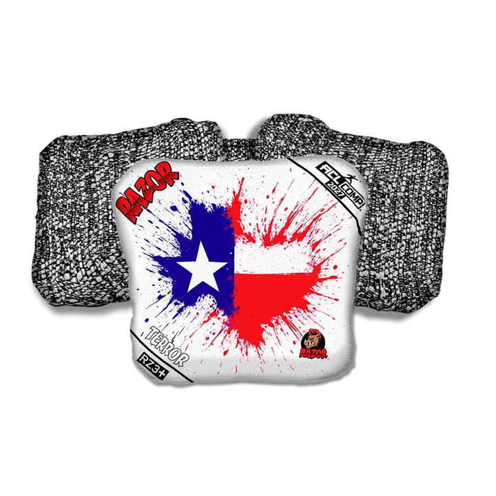 Terror COMP Splatter Texas Salt Pepper Back Cornhole Bags