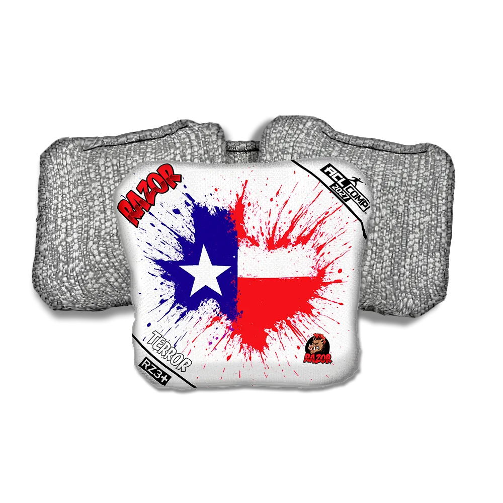 Terror COMP Splatter Texas Silver Back Cornhole Bags