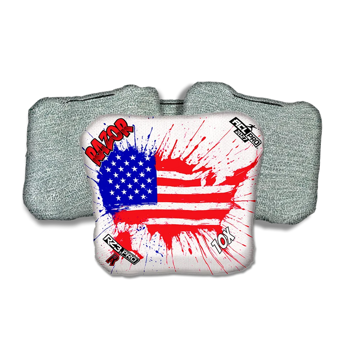 10 X PRO Splatter USA Light Back Cornhole Bags