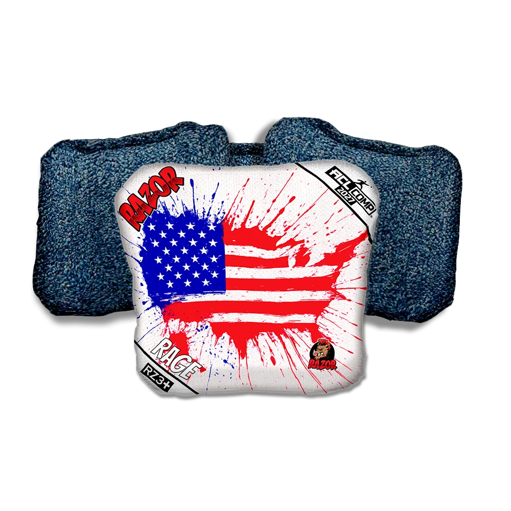 Rage COMP Splatter USA Blue Back Cornhole Bags