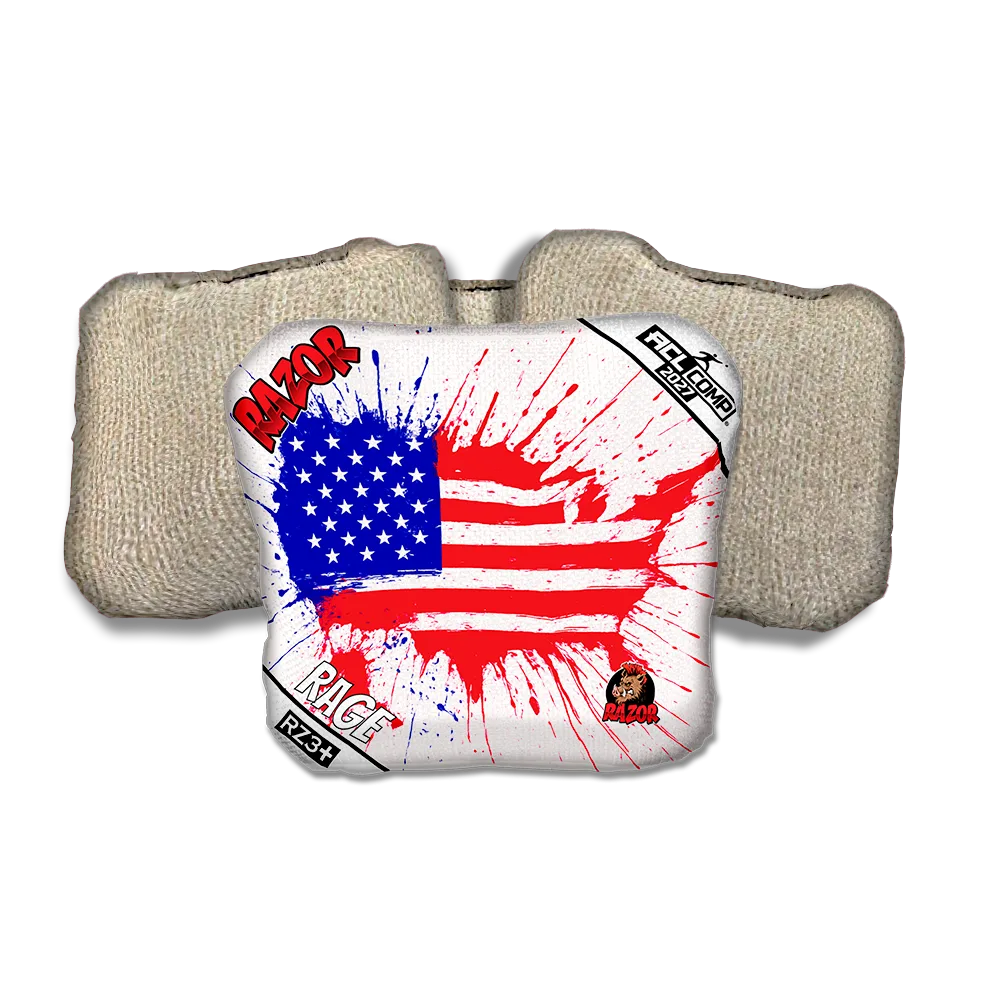 Rage COMP Splatter USA Tan Back Cornhole Bags