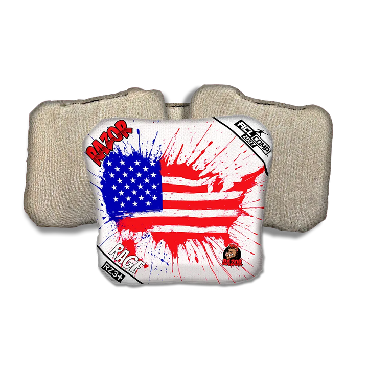 Rage COMP Splatter USA Tan Back Cornhole Bags