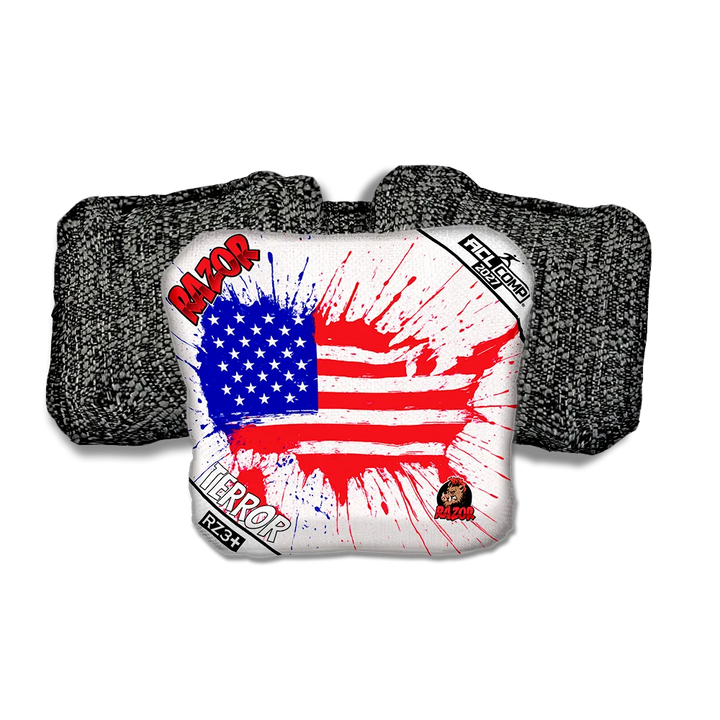 Terror COMP Splatter USA Black Back Cornhole Bags