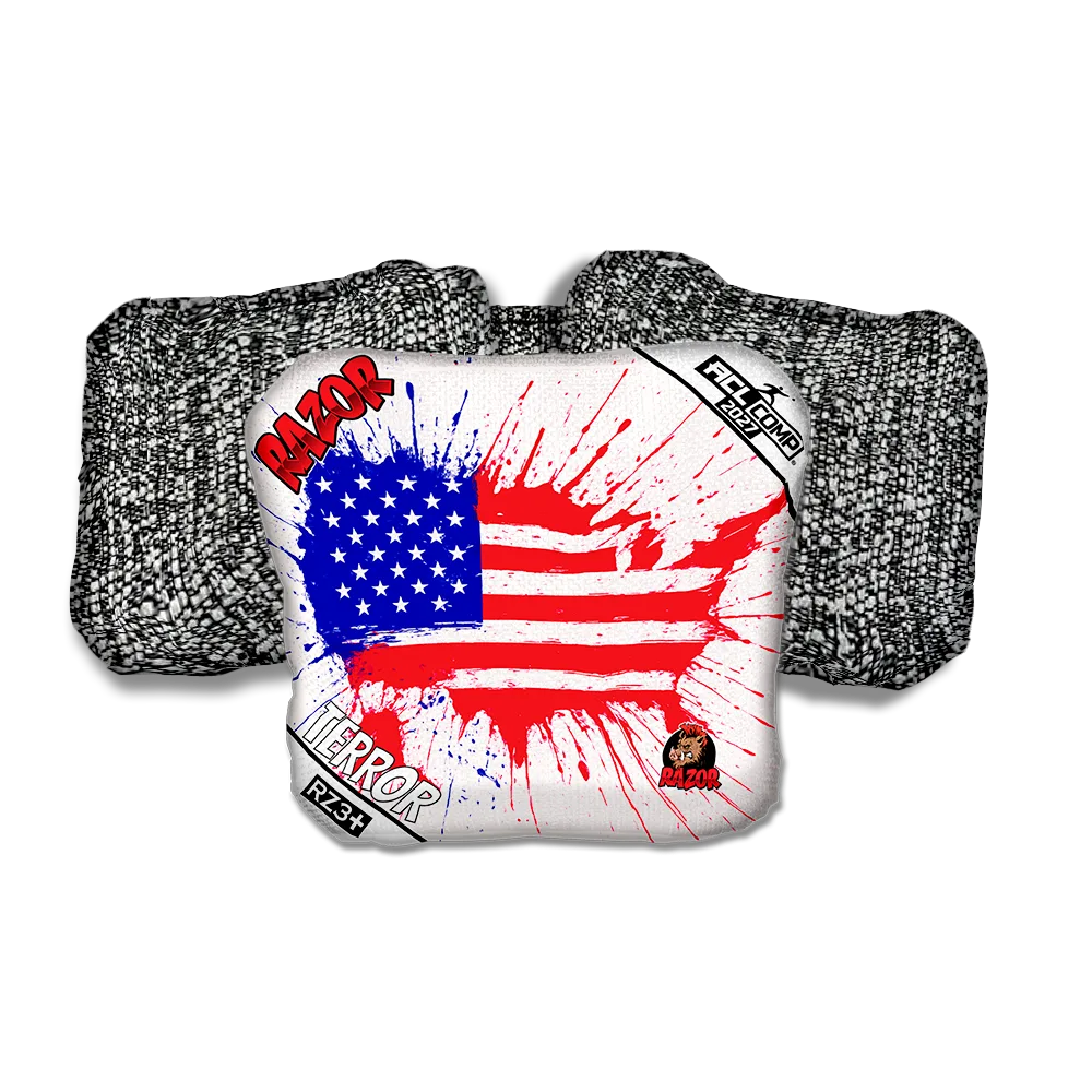 Terror COMP Splatter USA Salt Pepper Back Cornhole Bags
