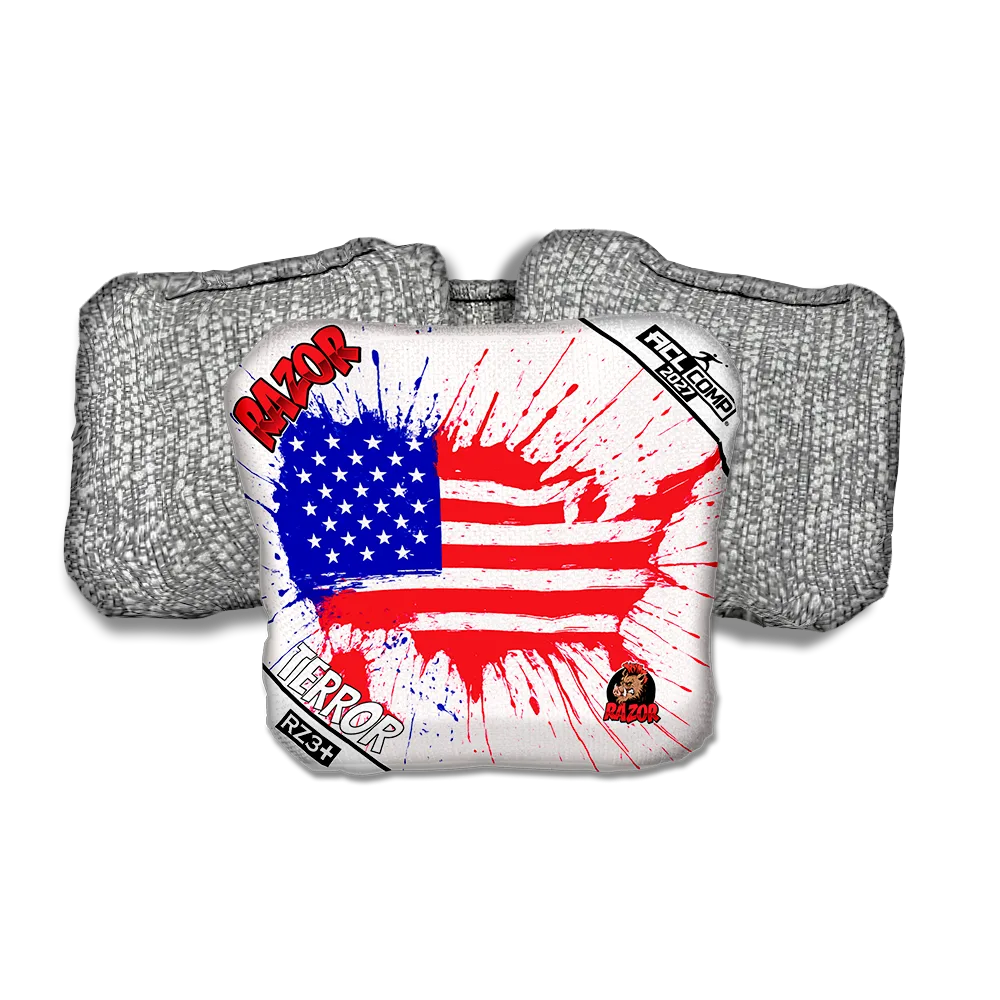 Terror COMP Splatter USA Silver Back Cornhole Bags
