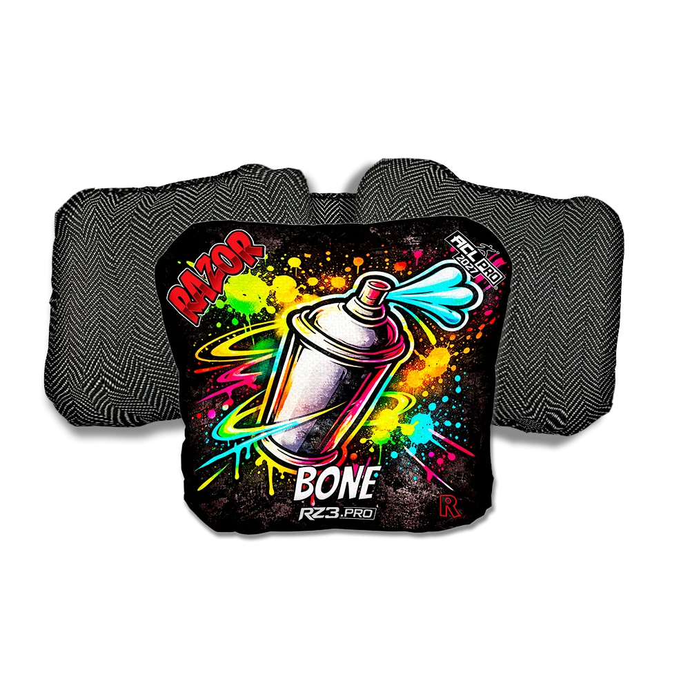 Bone PRO Spraycan SP Black Back Cornhole Bags