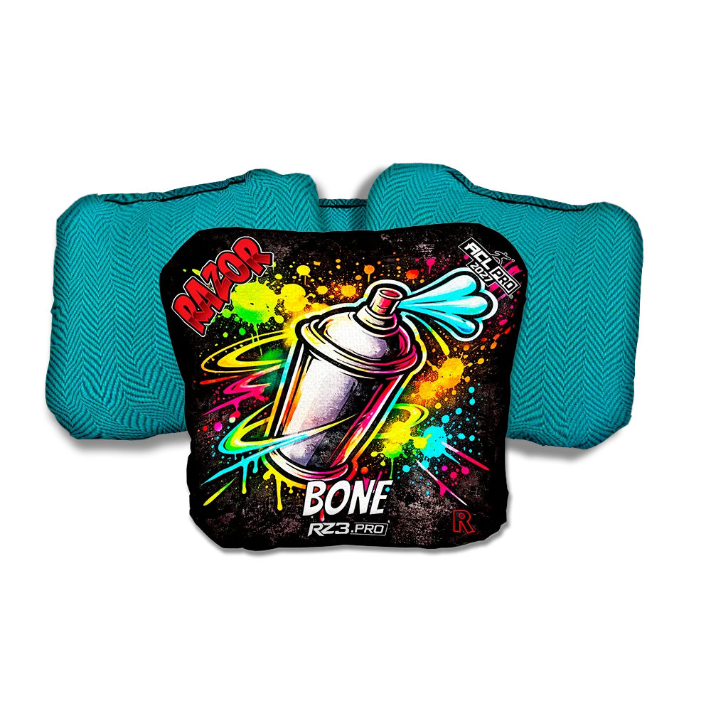 Bone PRO Spraycan SP Teal Back Cornhole Bags