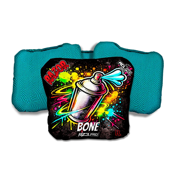 Bone PRO Spraycan SP Teal Back Cornhole Bags