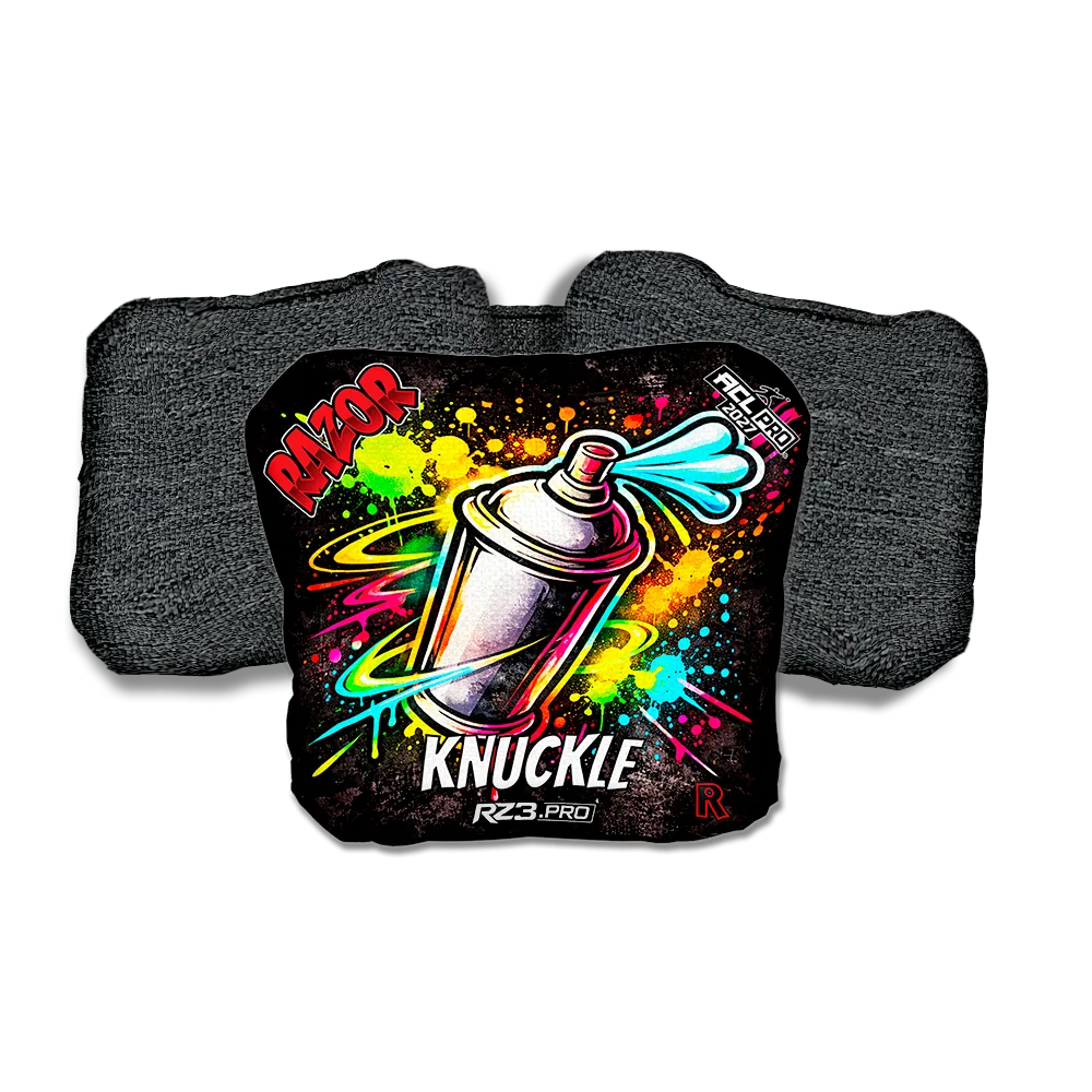 Knuckle PRO Spraycan SP Black Back Cornhole Bags