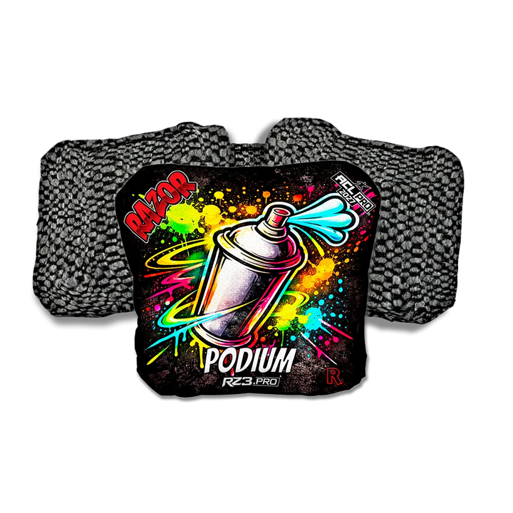 Podium PRO Spraycan SP Black Back Cornhole Bags