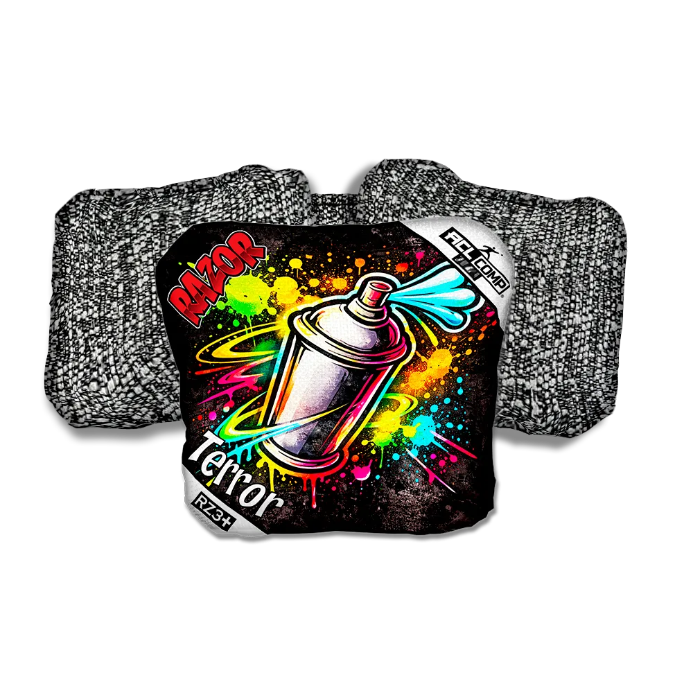 Terror COMP Spraycan SP Salt Pepper Back Cornhole Bags