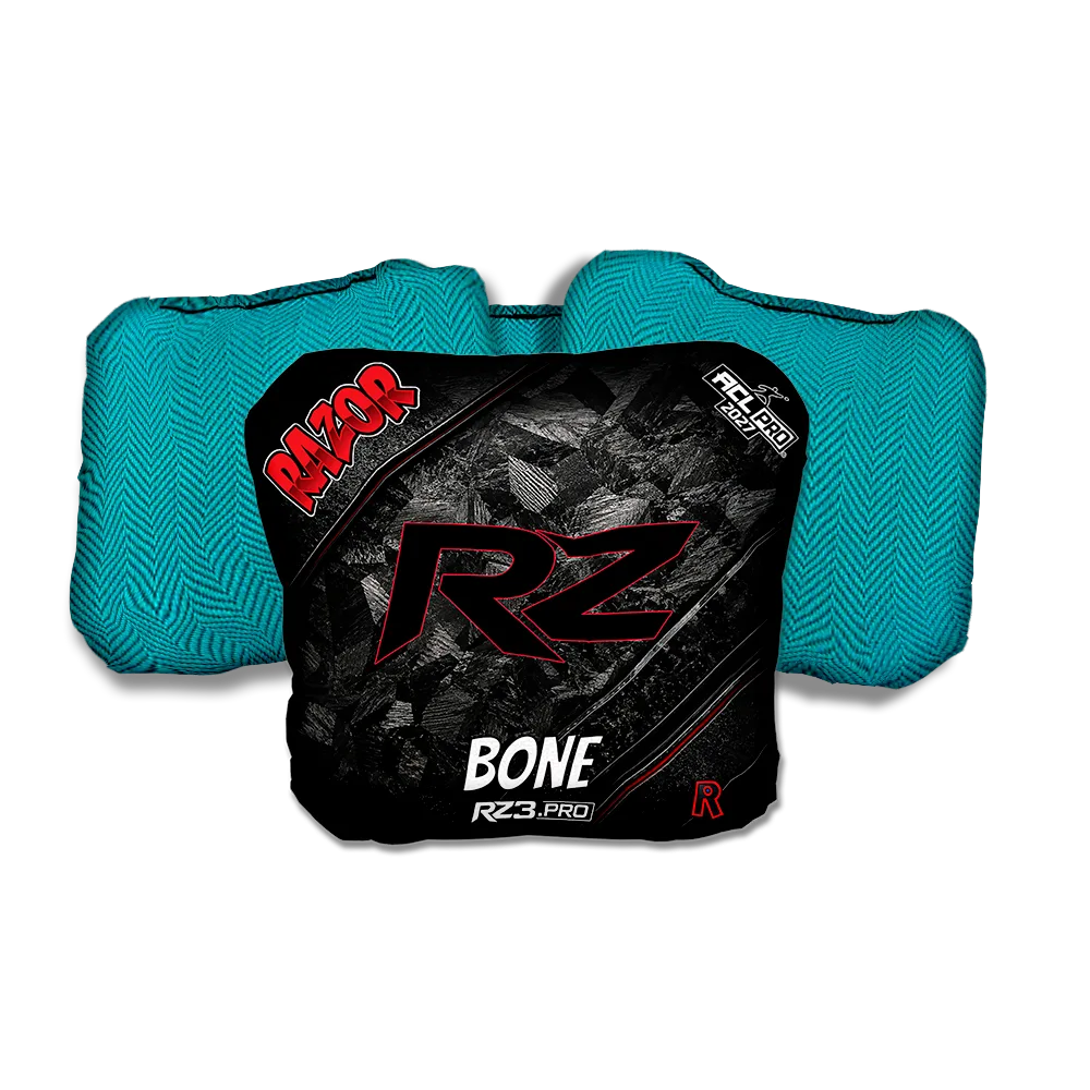 Bone PRO Stealth RZ Teal Back Cornhole Bags